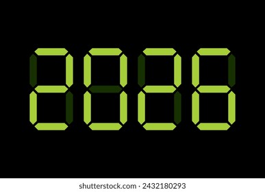 Digital New Year numbers isolated on black background