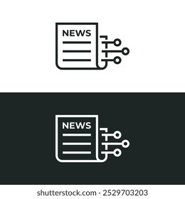 Digital newspaper icon isolated on white background. Vector illustrations are made with vector-based software, not AI generated results.