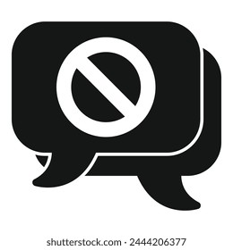 Digital no sound chat icon simple vector. Education health. Learning education digital