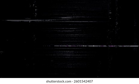 Digital noise. Abstract distortion static texture. Vector. Minimalistic digital glitch art. pixel graphics. VHS grainy texture. Black background. Retro game aesthetics backdrop.