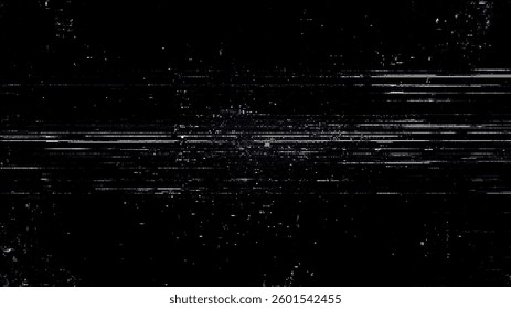 Digital noise. Abstract distortion static texture. Vector. Minimalistic digital glitch art. pixel graphics. VHS grainy texture. Black background. Retro game aesthetics backdrop.