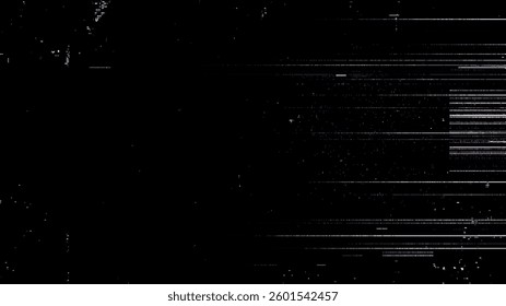 Digital noise. Abstract distortion static texture. Vector. Minimalistic digital glitch art. pixel graphics. VHS grainy texture. Black background. Retro game aesthetics backdrop.