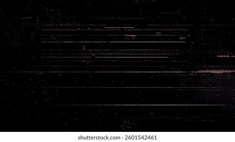 Digital noise. Abstract distortion static texture. Vector. Minimalistic digital glitch art. pixel graphics. VHS grainy texture. Black background. Retro game aesthetics backdrop.