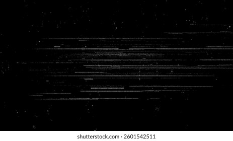 Digital noise. Abstract distortion static texture. Vector. Minimalistic digital glitch art. pixel graphics. VHS grainy texture. Black background. Retro game aesthetics backdrop.