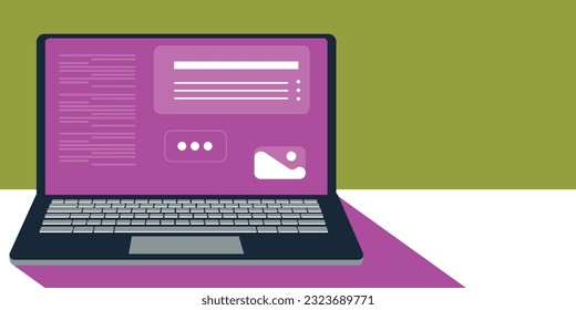 Digital nomad banner. Traveling with a computer. Online job. Concept of digital nomad, remote worker, independent location entrepreneur.