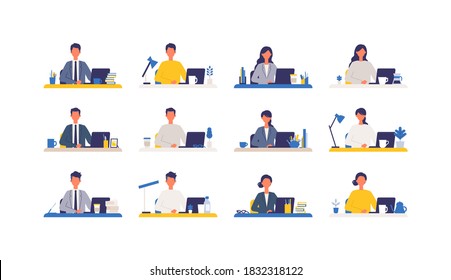 Concepto de nómada digital. La ilustración vectorial de la gente puede trabajar en cualquier lugar. Trabajadores en casa u oficina. Ilustración vectorial de diseño plano de las personas teletrabajadoras.