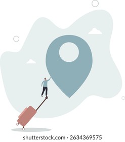 Nômade digital, liberdade de trabalhar em qualquer lugar usando o computador com internet, trabalho e viagens freelancer, conceito de trabalho remoto, vida de personagem .