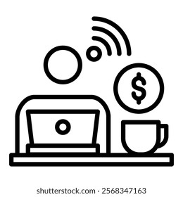 Digital Nomad Icon Element For Design