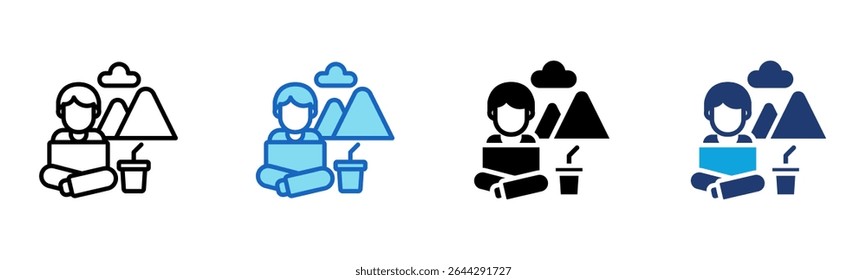 Ícone Digital Nomad Ilustração de vetor de vários estilos
