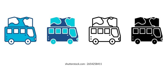 Ícone Digital Nomad Definido Com Vários Estilos. Ilustração de vetor