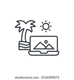 icono nómada digital. Vector. Trazo editable. signo de estilo lineal para uso Diseño web, logotipo. Ilustración de símbolo.