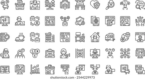 Digital nomad icons High-Quality Vector Icons Collection with Editable Stroke. Ideal for Professional and Creative Projects.