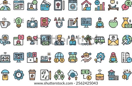 Digital nomad icons High-Quality Vector Icons Collection with Editable Stroke. Ideal for Professional and Creative Projects.