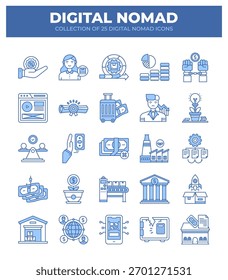 Ícones Nômades Digitais. Guia definitivo para trabalho remoto e negócios on-line