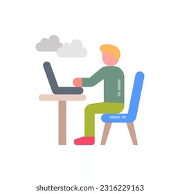 Digital Nomad Man icon in vector. Illustration