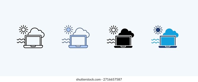Vector de ilustración de icono múltiple nómada digital