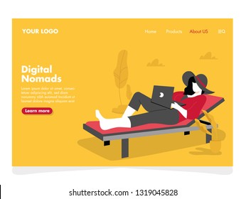 Digital Nomads Illustration for landing page