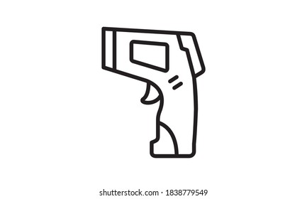 Digital Non Contact Infrared Forehead Thermometer Icon Flat Style Vector Illustration.	