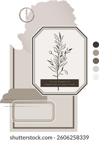 Digital note vector sticky note collage with flowers