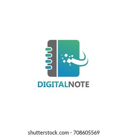 Digital Notebook Logo Template Design