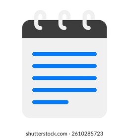 Digital notepad icon with lines, suitable for note-taking applications and web design.