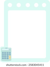 Digital Notepad Illustration of Note Pad with School Stuff