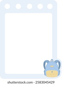 Digital Notepad Illustration of Note Pad with School Stuff
