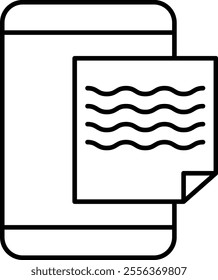Digital Notes Vector Line Icon Design