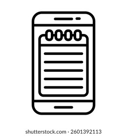 Digital Notes Vector Line Icon Design