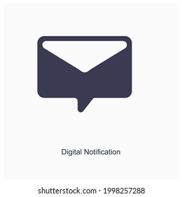 Digital Notification or Message Icon Concept 