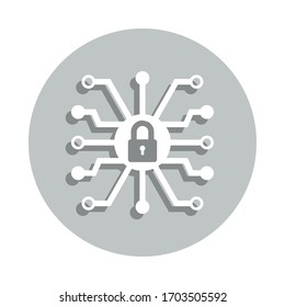 Digital, Internet Security Badge Symbol. Simpleglyph, flache Vektorillustration von Icons für Internet-Sicherheit für i und ux, Website oder mobile Anwendungen