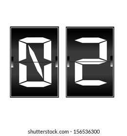 digital number 02 on a mechanical timetable 