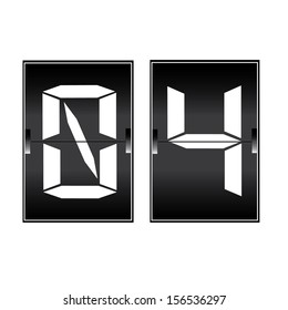 digital number 04 on a mechanical timetable 