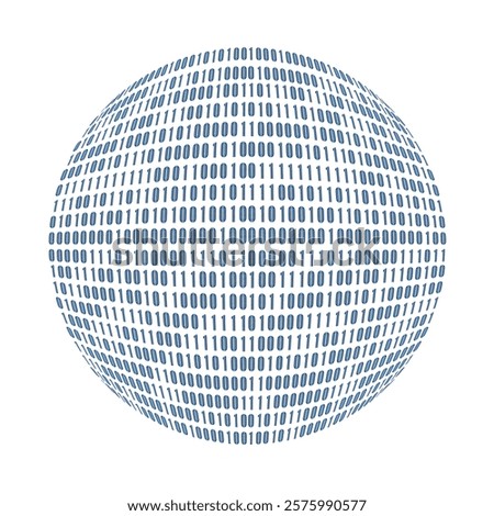 Digital number 1 and 0 on world shape