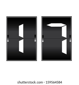 digital number 17 on a mechanical timetable