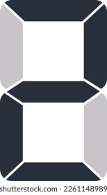 Digital Number 2 Counter Vector EPS10