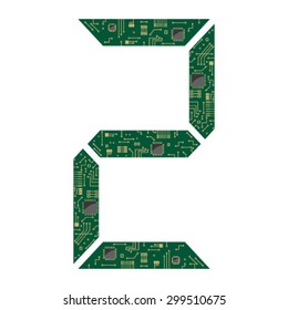 Digital number 2 icon, sign, symbol, design element. Modern flat style