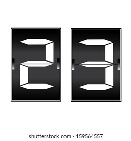 digital number 23 on a mechanical timetable