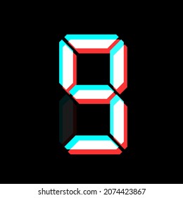 Digital number with 3d effect Electronic figure of number nine