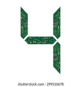Digital number 4 icon, sign, symbol, design element. Modern flat style