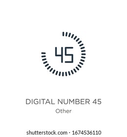 Digital number 45 icon vector. Trendy flat digital number 45 icon from other collection isolated on white background. Vector illustration can be used for web and mobile graphic design, logo, eps10