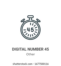 Digital number 45 outline vector icon. Thin line black digital number 45 icon, flat vector simple element illustration from editable other concept isolated stroke on white background