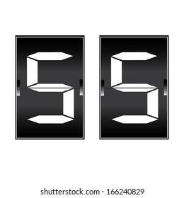 digital number 55 on a mechanical timetable