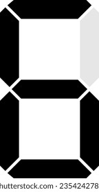 Digital number 6 (black and gray)