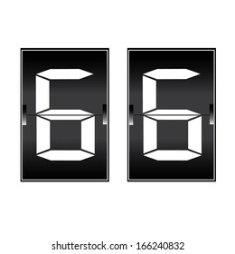 digital number 66 on a mechanical timetable