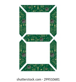 Digital number 8 icon, sign, symbol, design element. Modern flat style