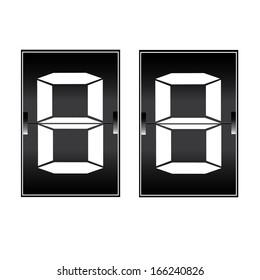 digital number 88 on a mechanical timetable