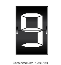 digital number 9 on a mechanical timetable