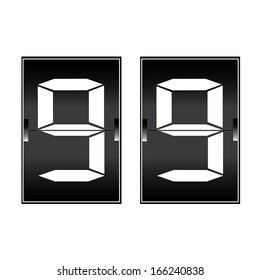 digital number 99 on a mechanical timetable