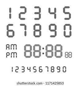 Digital number gray on a white to decorate a wallpaper.